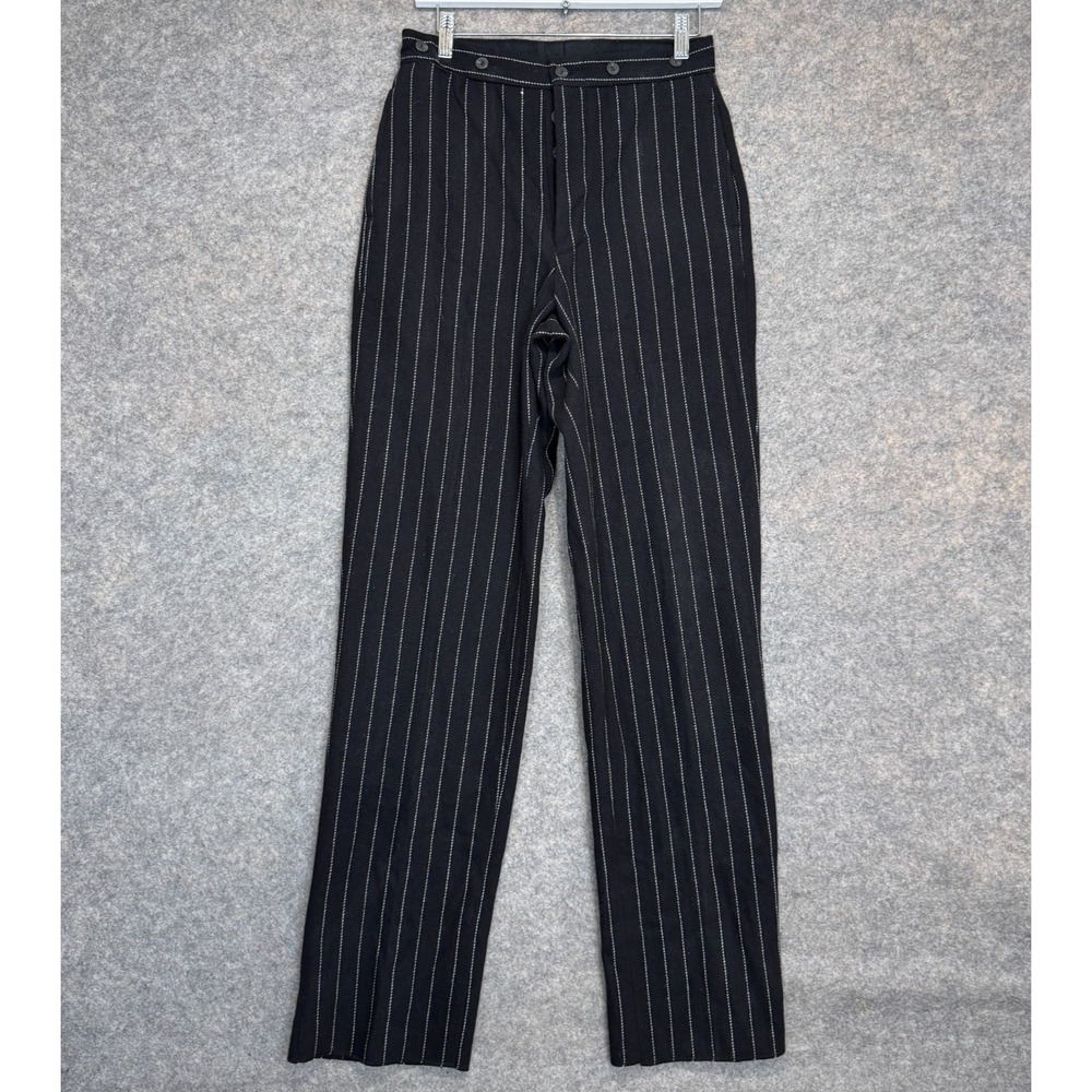 VTG Wah Maker Western Trouser Pants 30 (fits 28) Unhemmed Striped Adjustable 80s